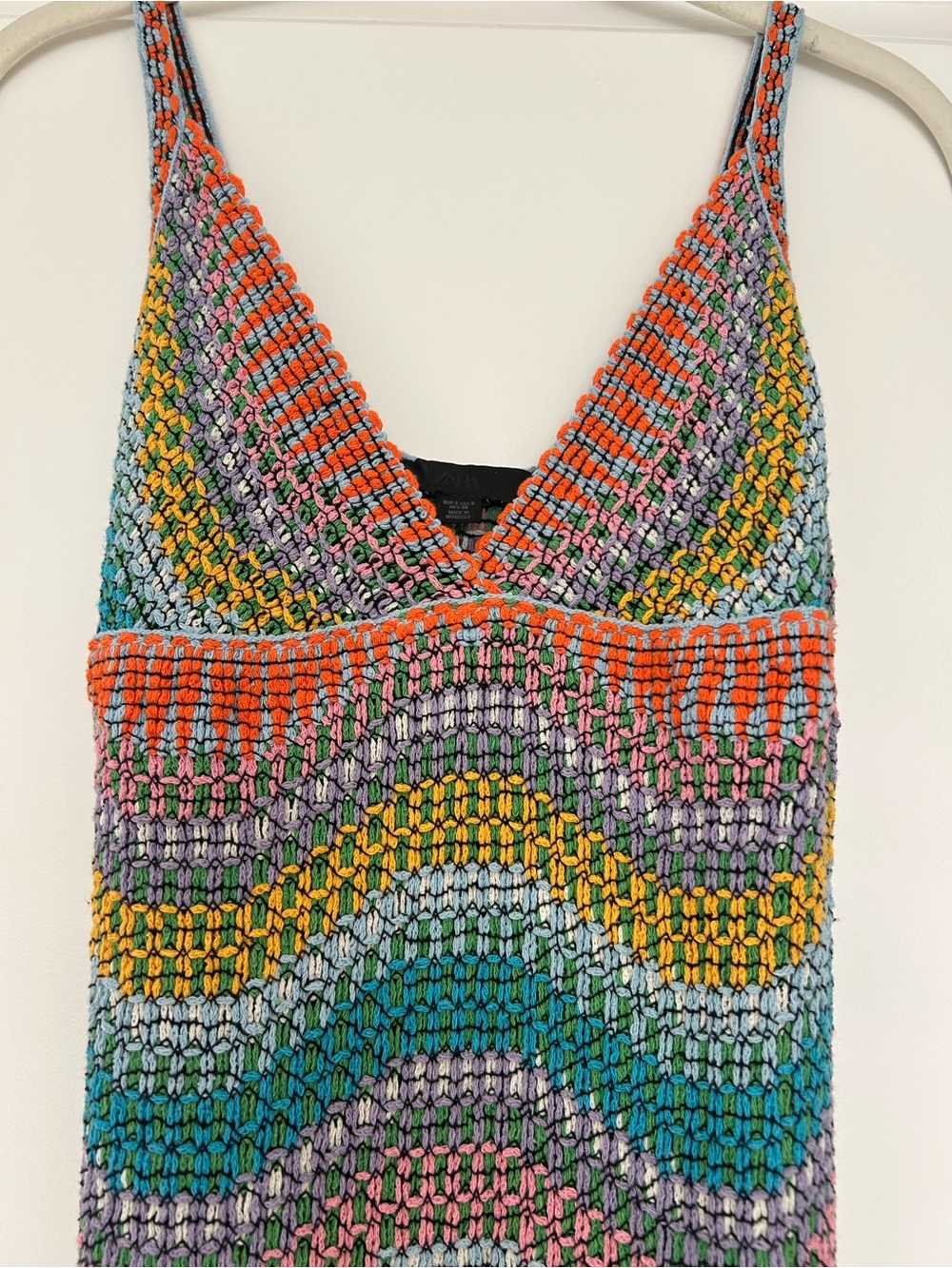 Zara Multicolor Wave Crochet Slip Dress - Picture 4 of 6